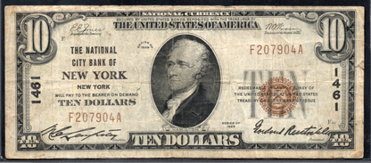 1929 $10 The NB of New York, New York CH # 1461
