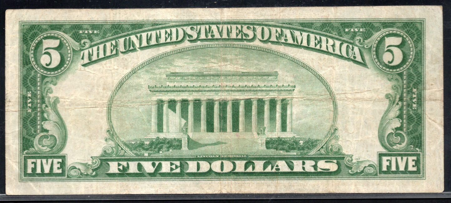 1929 $5 The Farmers and Merchants NB of Los Angeles, California CH # 6617