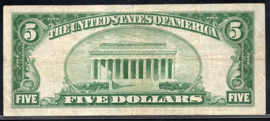 1929 $5 The Farmers and Merchants NB of Los Angeles, California CH # 6617