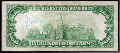 1929 $100 The Federal Reserve Bank Note of Chicago, Illinois
