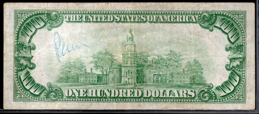 1929 $100 The Federal Reserve Bank Note of Chicago, Illinois