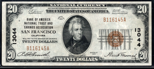 1929 $20 Bank of America National Trust and Savings Association San Francisco, California CH # 13044