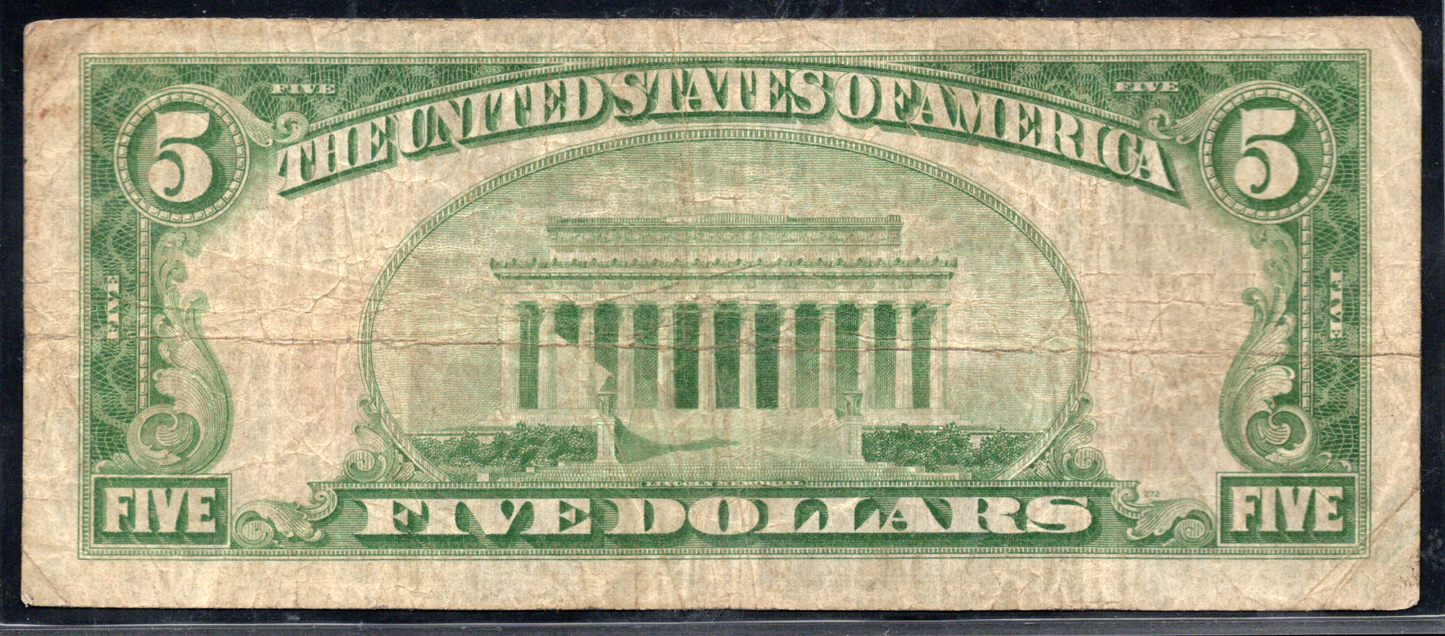 1929 $5 American NB at Indianapolis, Indiana CH # 13759 Type 2