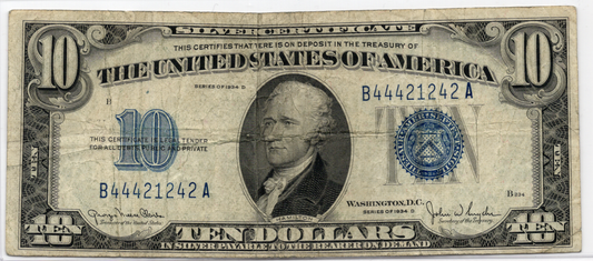 1934D $10 Silver Certificate