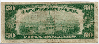 1928 $50 FRN Gold on Demand Numerical "7"