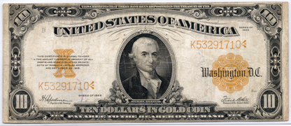 1922 $10 Gold Certificate