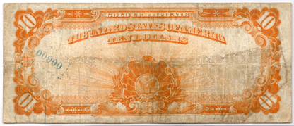 1922 $10 Gold Certificate