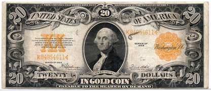 1922 $20 Gold Certificate