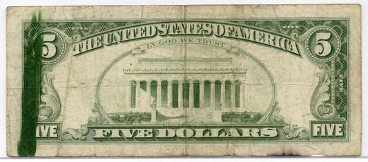 1981 $5 FRN Ink Smear ERROR
