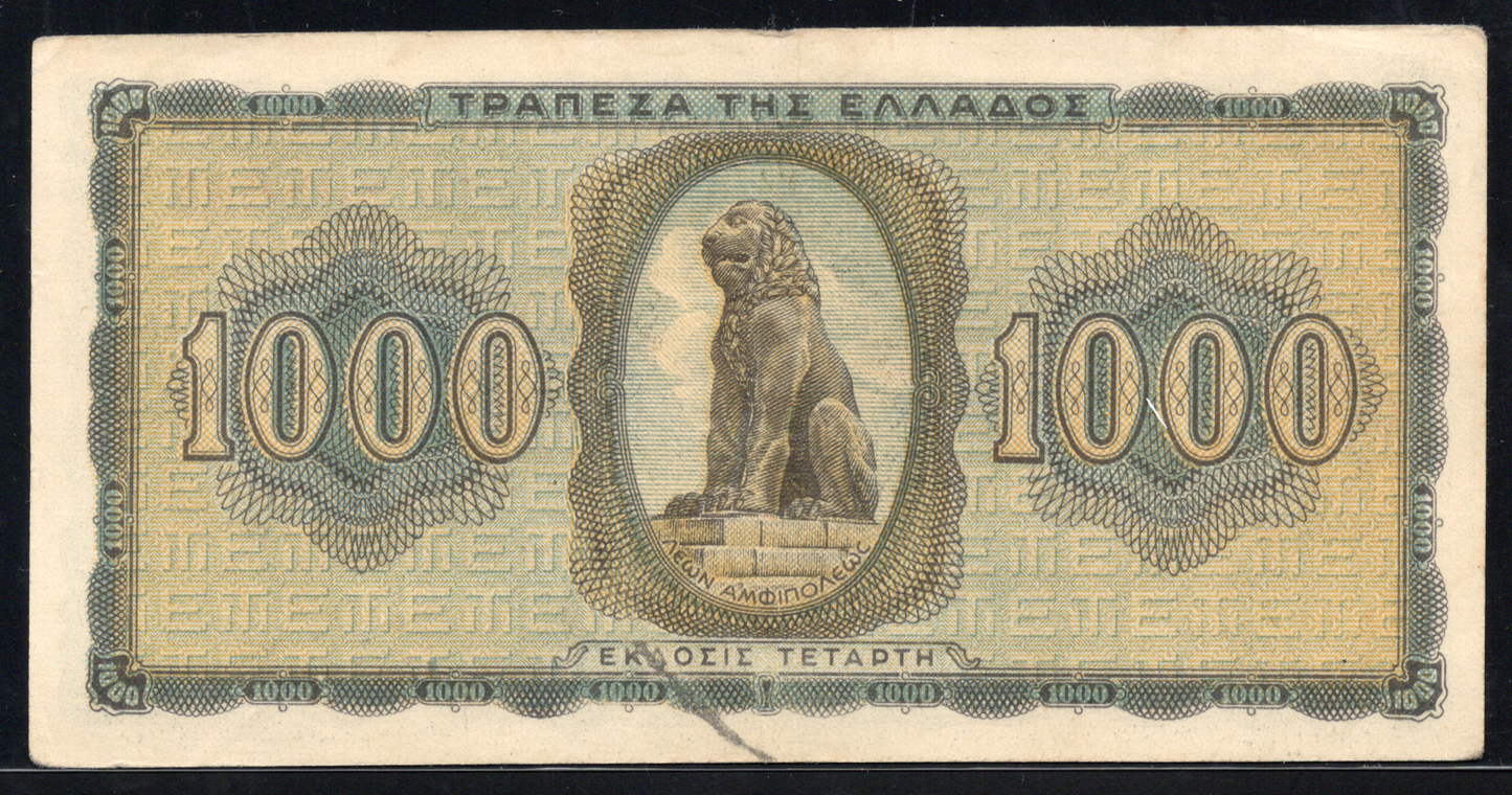 Greece 1942 Bank of Greece 1000 Drachmai
