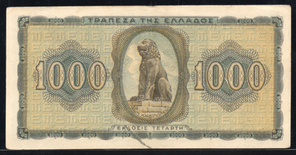 Greece 1942 Bank of Greece 1000 Drachmai
