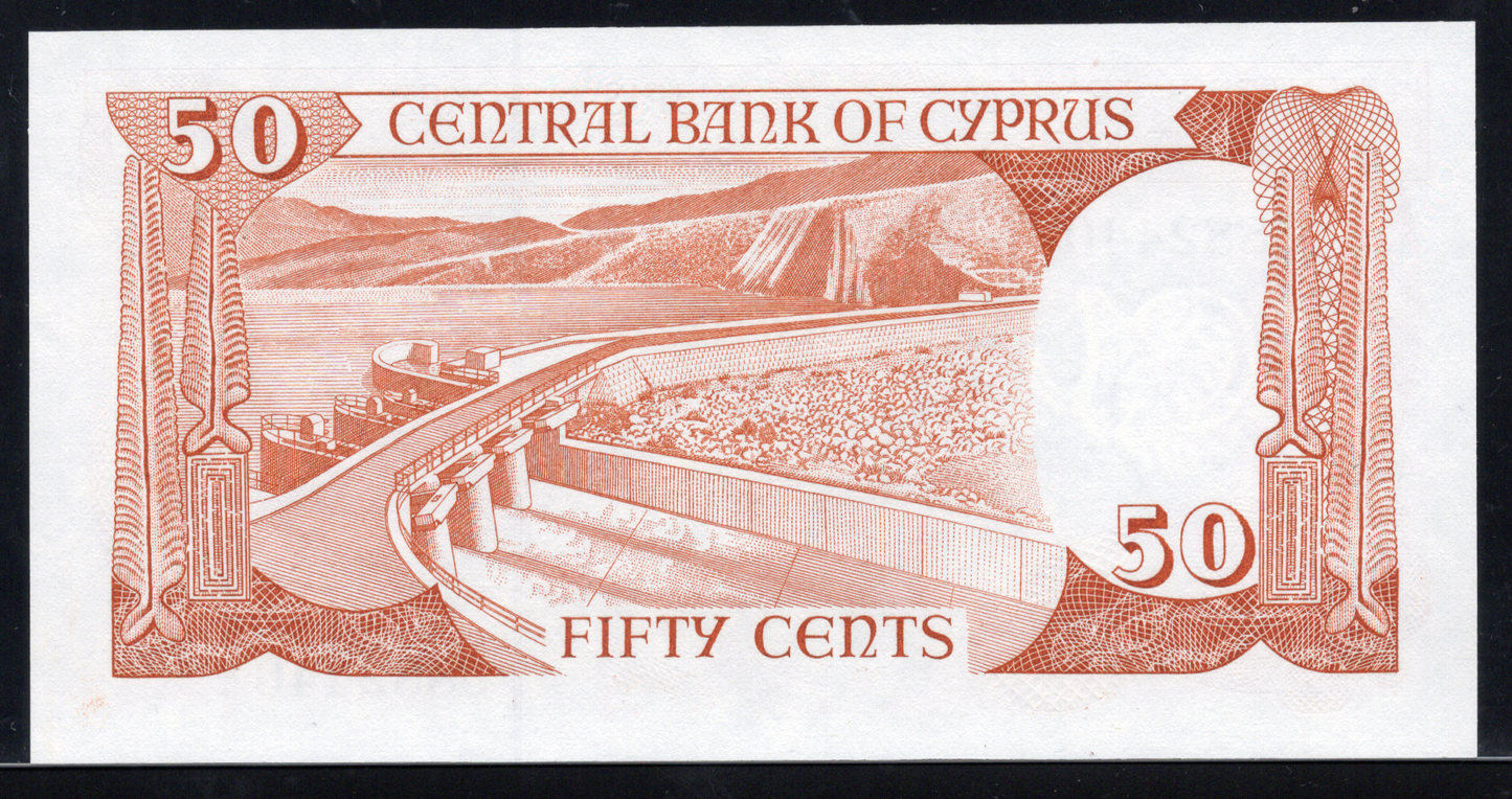 Cyprus P# 52 1987 Central Bank of Cyprus 50 Sent