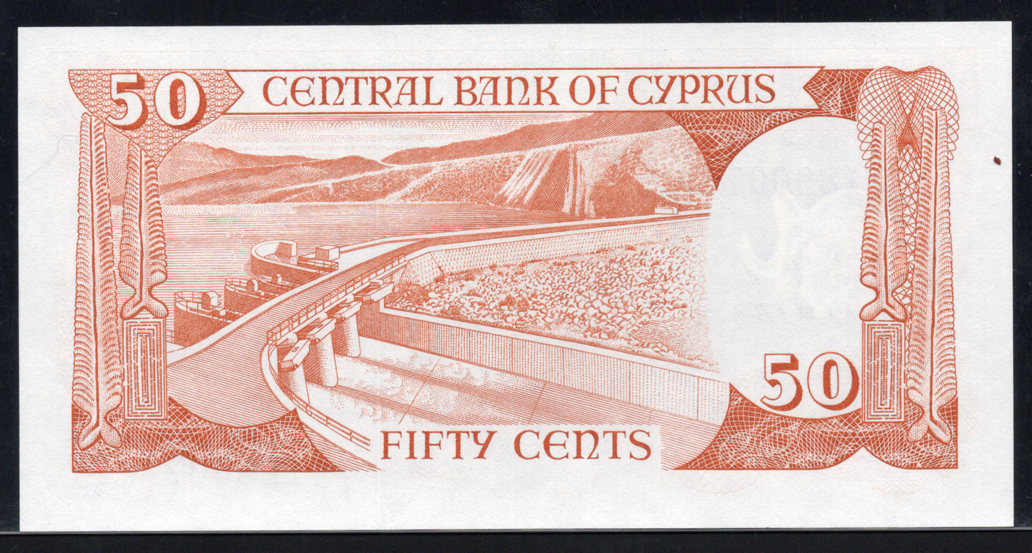 Cyprus P# 52 1989 Central Bank of Cyprus 50 Sent