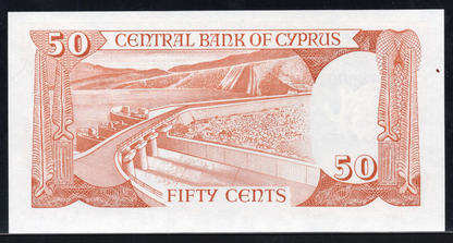 Cyprus P# 52 1989 Central Bank of Cyprus 50 Sent