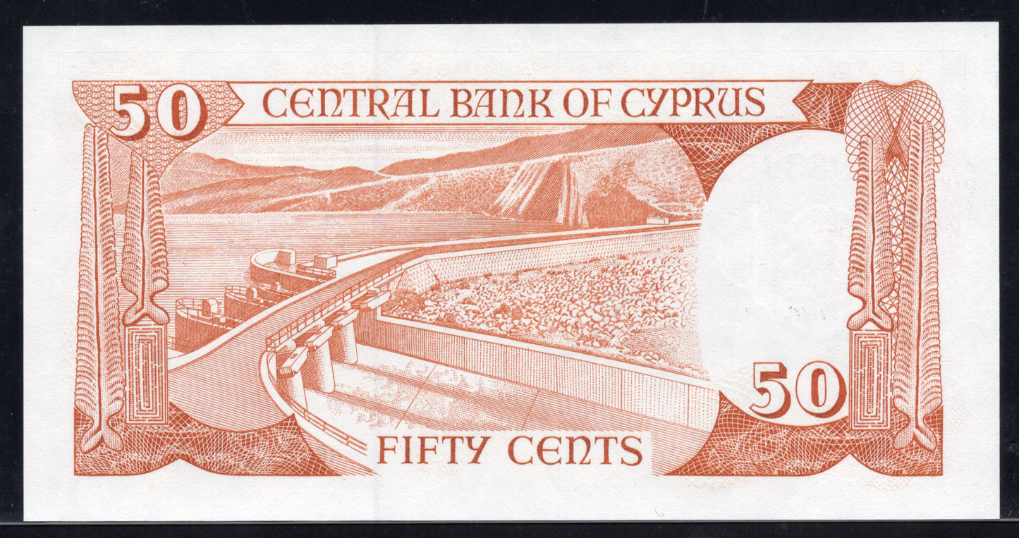 Cyprus P# 52 1988 Central Bank of Cyprus 50 Sent