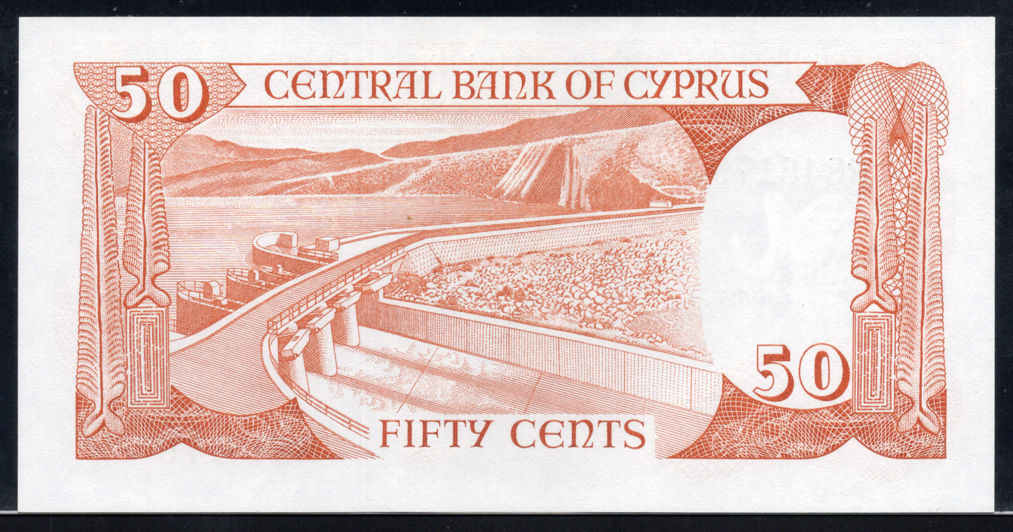 Cyprus P# 52 1989 Central Bank of Cyprus 50 Sent