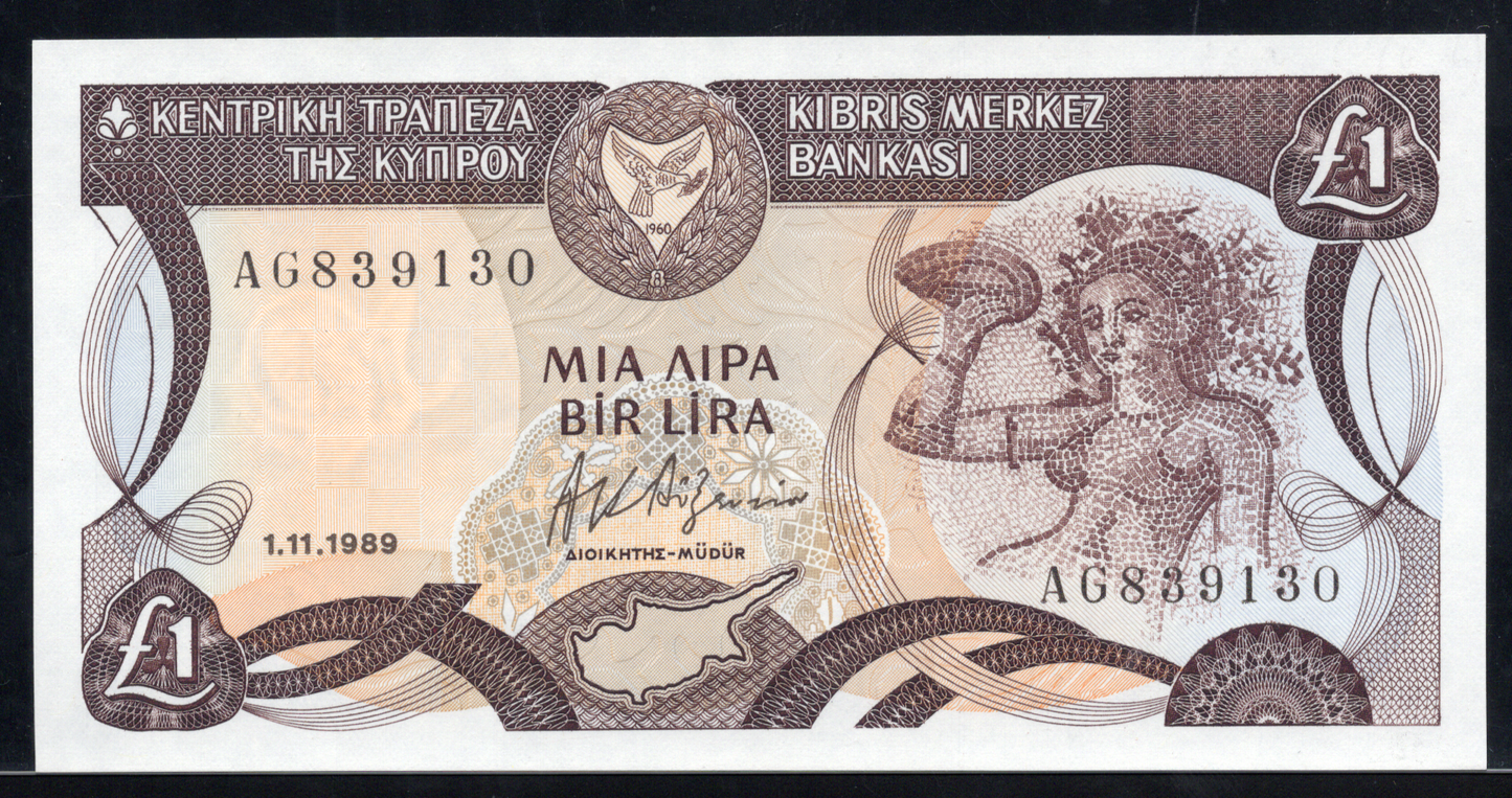 Cyprus P# 53 1989 Central Bank of Cyprus 1 Pound