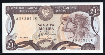 Cyprus P# 53 1989 Central Bank of Cyprus 1 Pound