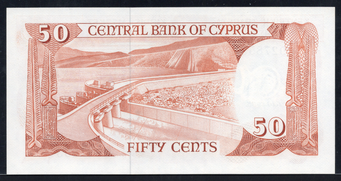 Cyprus P# 49a 1983 Central Bank of Cyprus 50 Sent