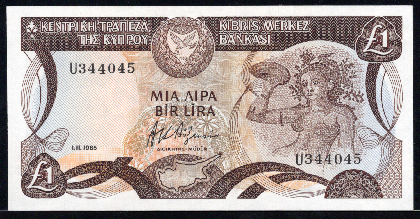 Cyprus P# 50d 1985 Central Bank of Cyprus 1 Pound