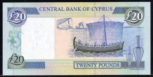 Cyprus P# 63b 2001 Central Bank of Cyprus 20 Pound UNC