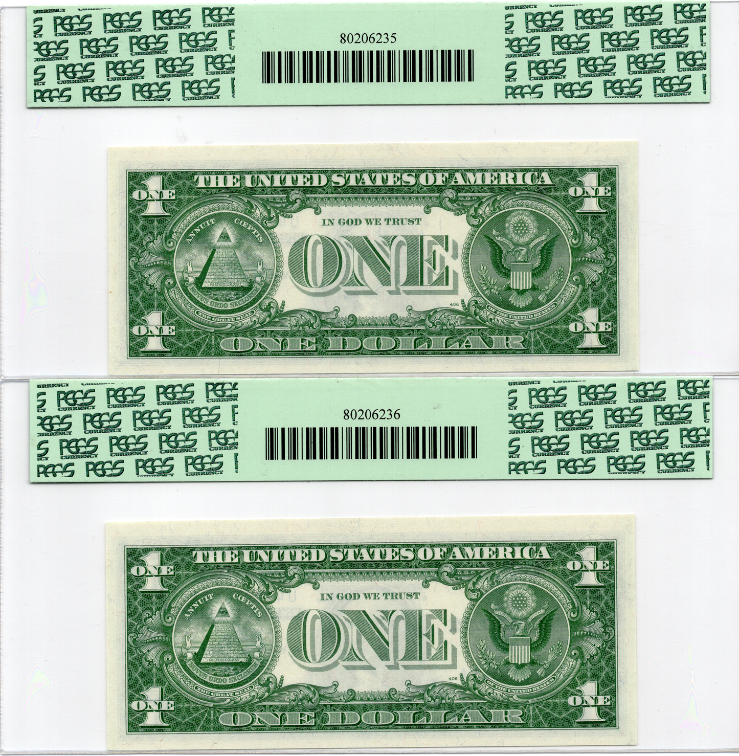 FR 1621 1957B $1 MISMATCHED SERIAL NUMBER ERROR SEQUENTIAL PAIR
