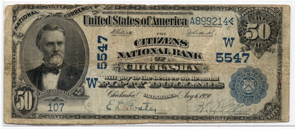 1902 $50 Citizens NB of Chickasha Oklahoma CH# 5547