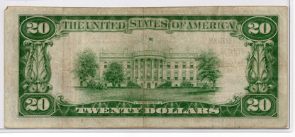 1929 $20 First National Speaker Bank of Canajoharie New York CH# 13876 Type 2