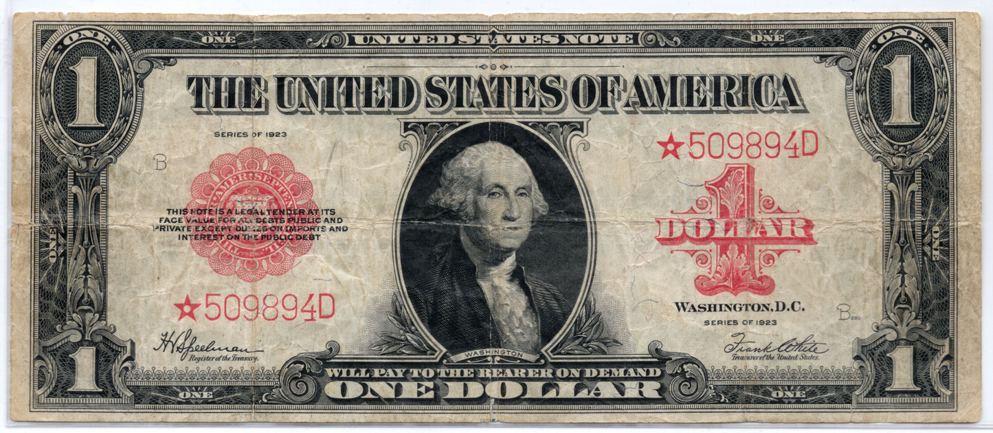 FR 40* 1923 $1 Legal Tender STAR SCARCE