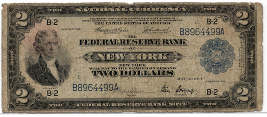 1918 $2 FRBN New York
