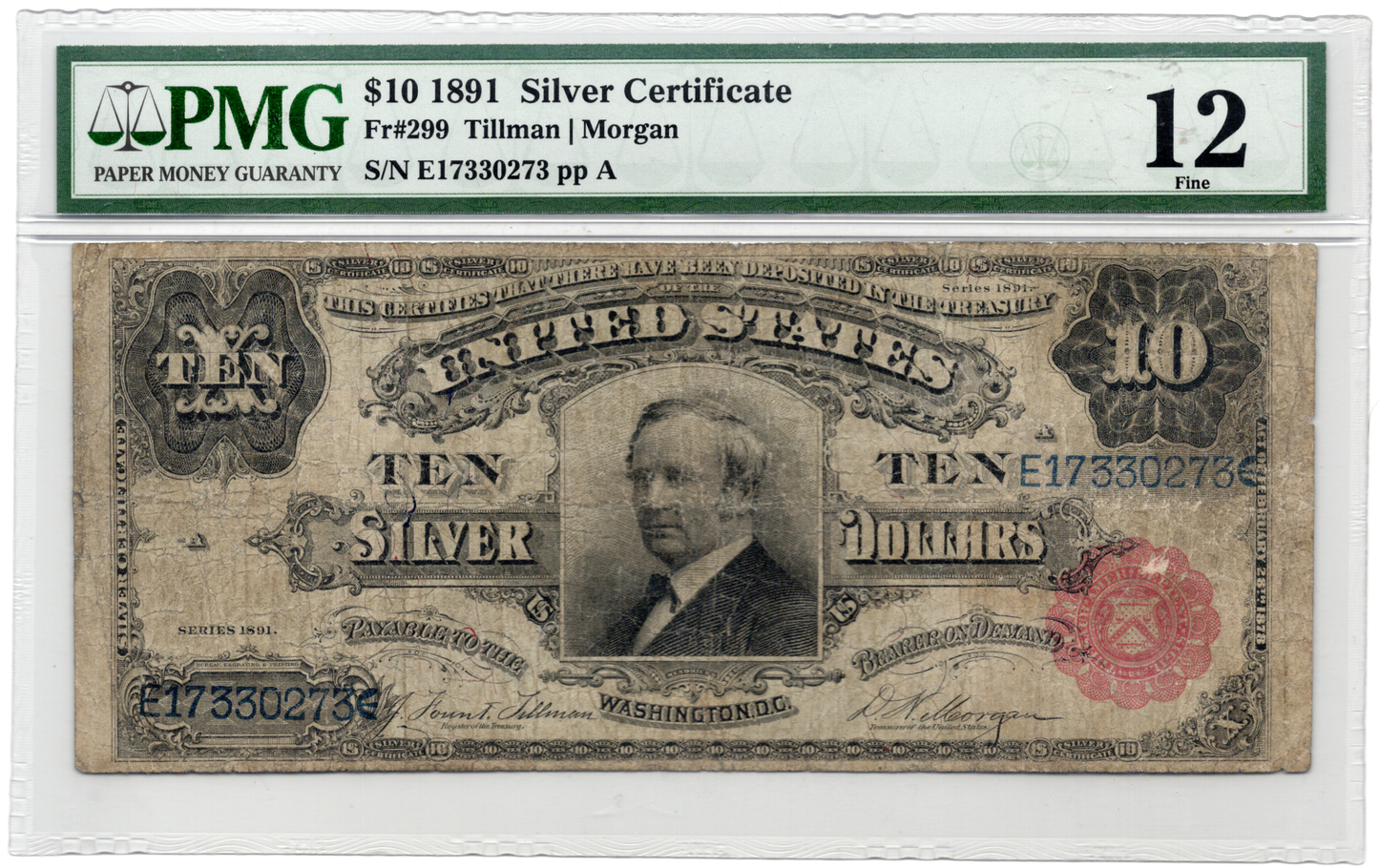 FR 299 1891 $10 Silver Certificate