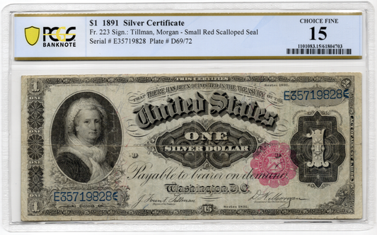 FR 223 1891 $1 Silver Certificate