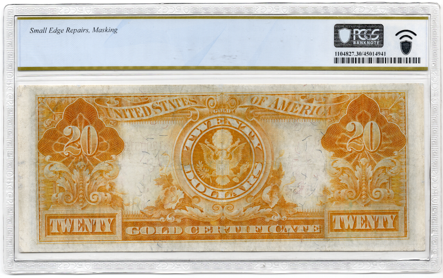 FR 1179 1905 $20 Gold Certificate TECHNICOLOR