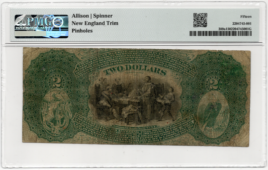FR 389a $2 The Northampton NB of Northampton Massachusetts CH# 1018 LAZY DEUCE