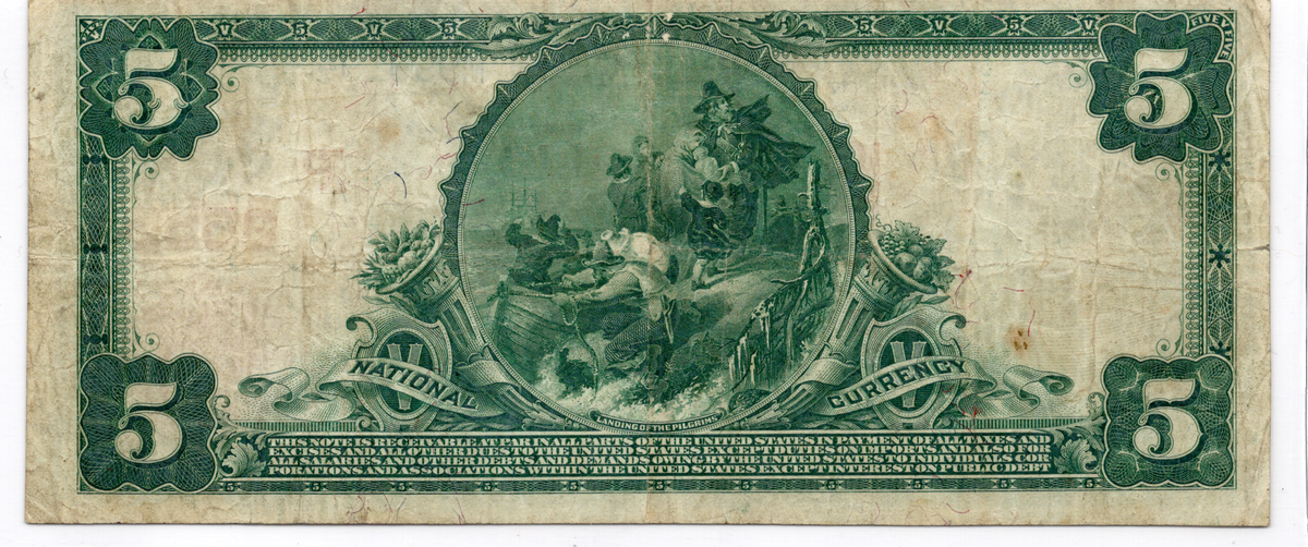 1902 $5 Crocker NB of San Francisco California RED SEAL CH# 3555