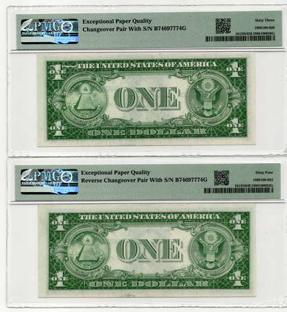 FR 1613 1935D $1 Silver Certificate CHANGEOVER CONSECUTIVE PAIR