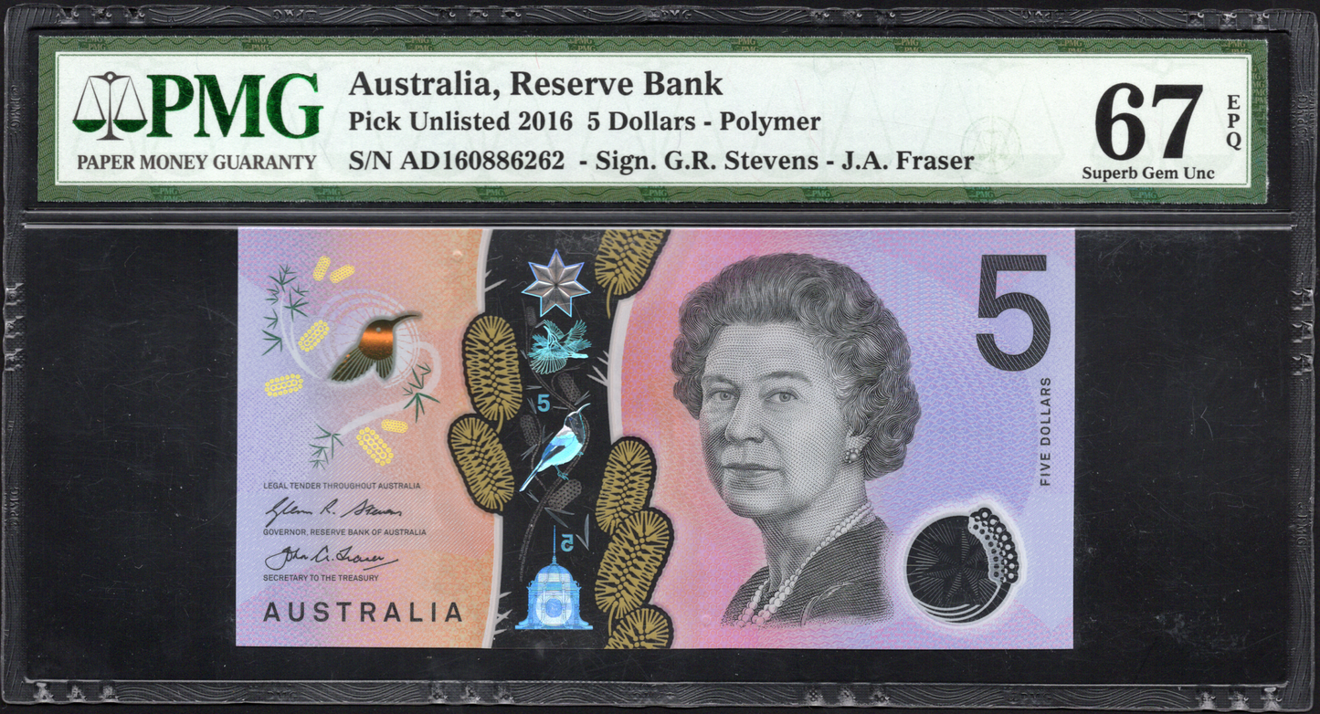 Australia P# 62a 2016 Reserve Bank $5