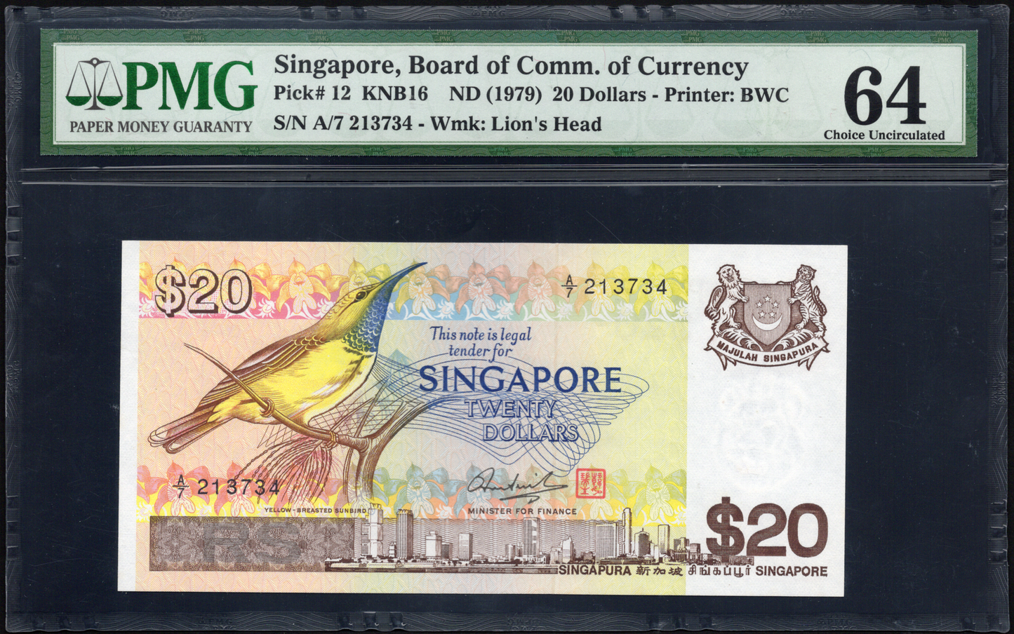 Singapore P# 12 ND (1979) Board of Comm. of Currency $20