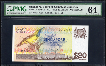 Singapore P# 12 ND (1979) Board of Comm. of Currency $20