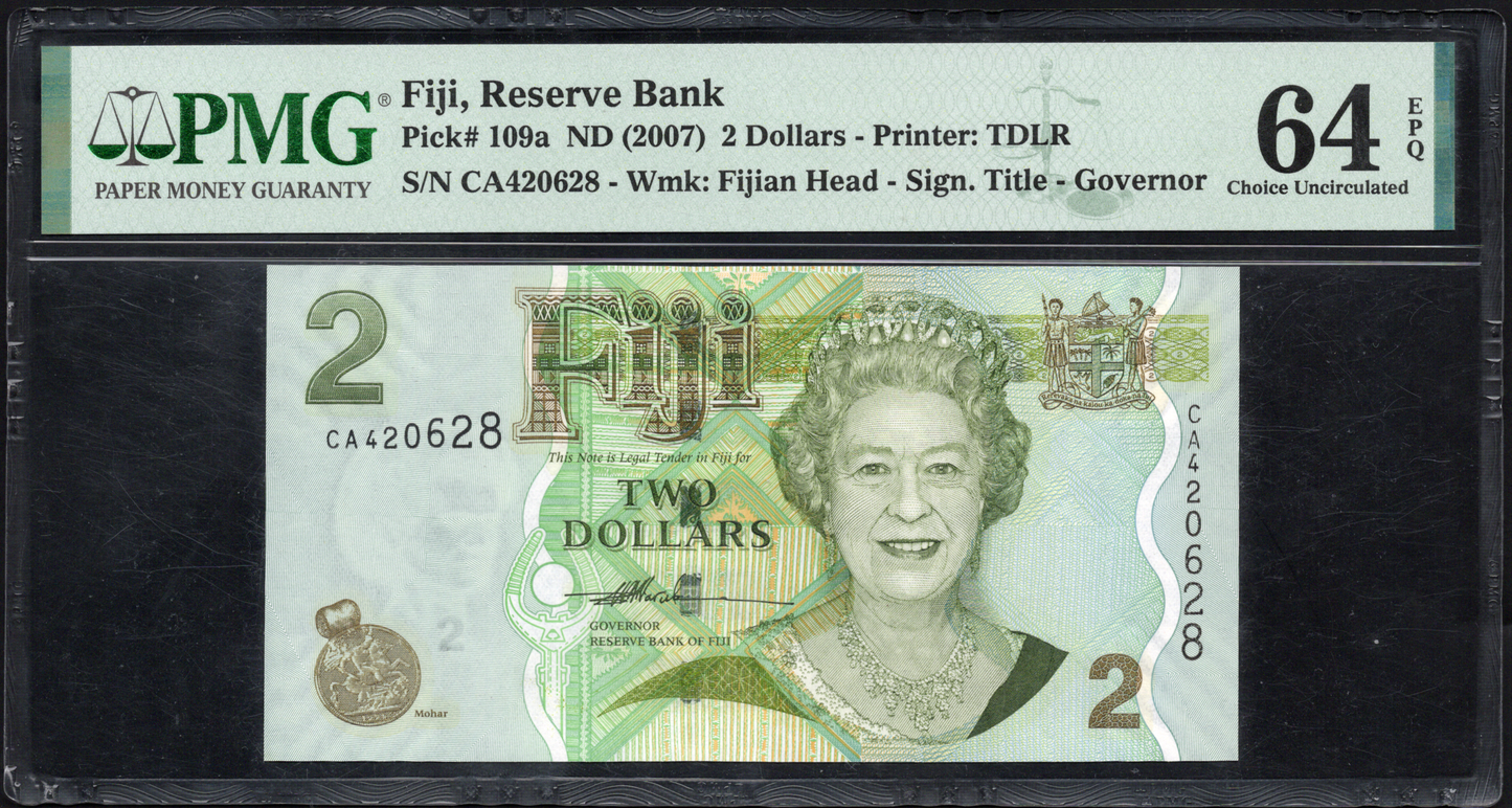 Fiji P# 109a ND (2007) Reserve Bank $2