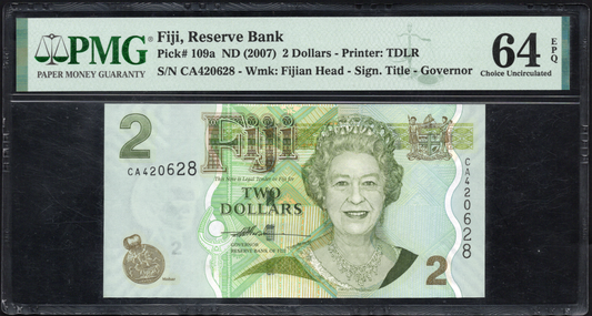 Fiji P# 109a ND (2007) Reserve Bank $2