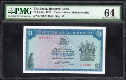 Rhodesia P# 38a 1979 Reserve Bank $1