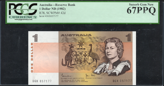 Australia P# 42d ND (1982) Reserve Bank $1
