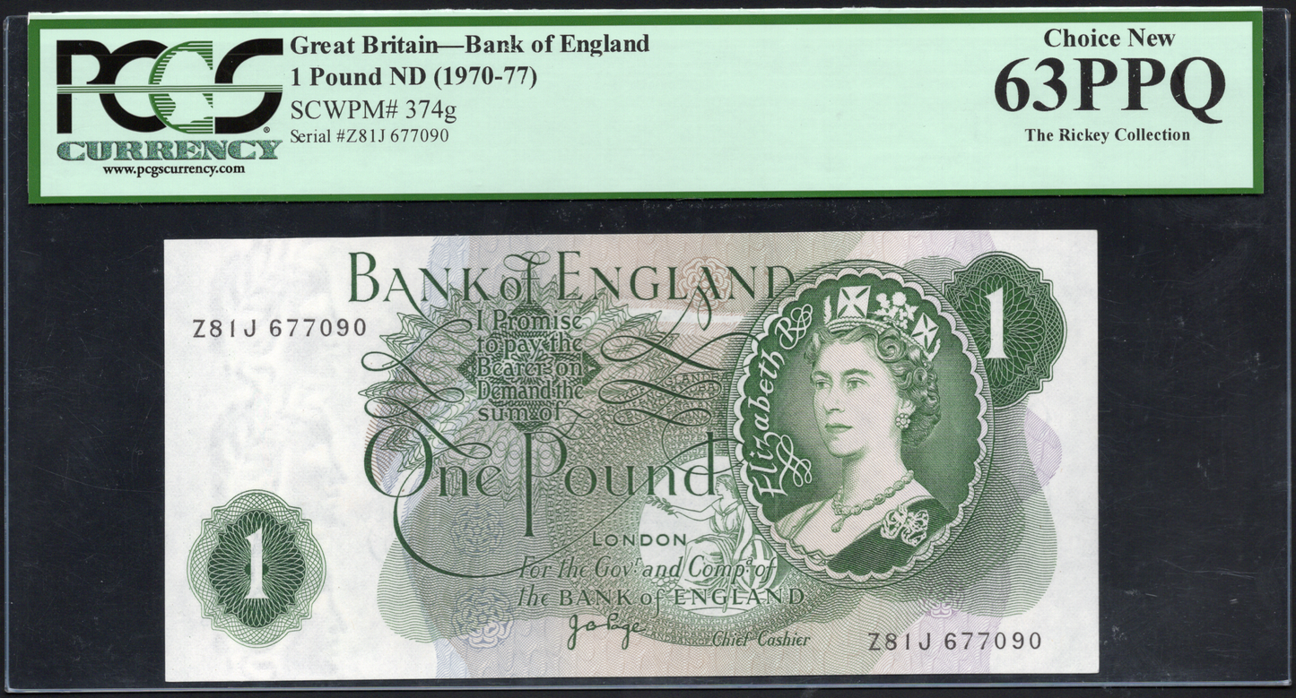 Great Britain P# 374 1970 ND (1970 - 1977) Bank of England 1 Pound