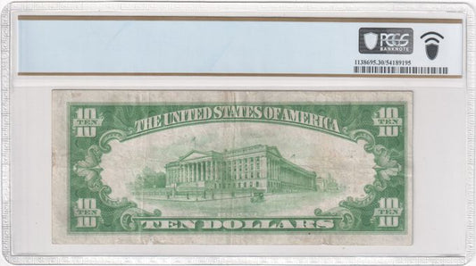 FR 2400 1928 $10 Gold Certificate, A-A Block