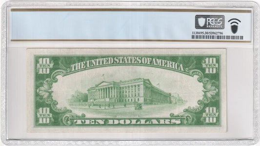 FR 2400 1928 $10 Gold Certificate, A-A Block