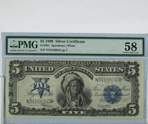 FR 281 1899 $5 Silver Certificate