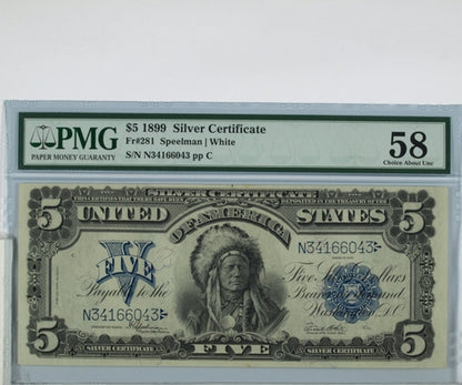 FR 281 1899 $5 Silver Certificate